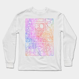 Birmingham, England City Map Typography - Colorful Long Sleeve T-Shirt